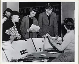 Visitors at the USIS Music Desk, London ca. 1950