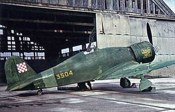 Croatian Airplane , Air Force,  Fiat-G50-Freccia-Croatian Date circa 1944