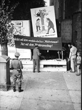 9/21/1961 - Banner Says: 'Down With West German Militarism! Give Us A Peace Treaty!' Residents of