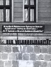 East German Banner Reads'We Agree with the Measurements Taken By Our Government in Order to Protect