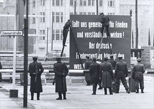 12/8/1961 - Friedrichstrasse. 'Understanding' is Lowercase in the Soviet Zone Regime. at The Vopos