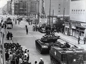 Berlin - U.S. Tanks show of force in American Sector Berlin (West Berlin)