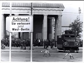 August 1961 - East German Troops and 'People's Police' Block Brandenburg Gate