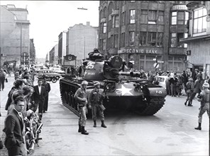 8/23/1961 - American Troops and Tanks in the Afternoon of Aug. 23, 1961 Occupy the Border Sector at