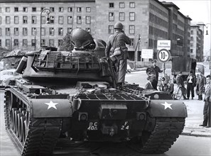 8/23/1961 - American Troops and Tanks in the Afternoon of Aug. 23, 1961 Are Occupying the Border