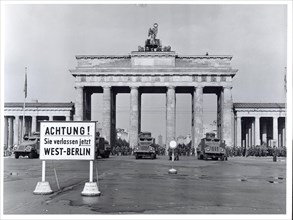 Original caption: East Berlin Put Behind Iron Curtain  Berlin, August 1961 - In a final attempt to