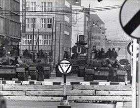 Soviet Tanks at Friedrichstrasse, Approximately 150 Meters Behind The Border in East Berlin