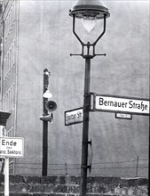 10/25/1961 -  At Bernauerstrasse Large Loudspeaker Have Been Installed to Proclaim East German
