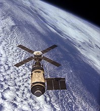 This view of Skylab in orbit
