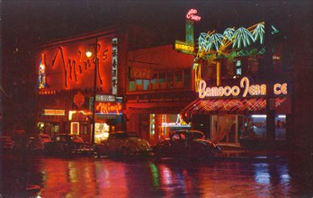 Vancouver's Chinatown at night. ca. 1950-1959   Credit: UBC Library