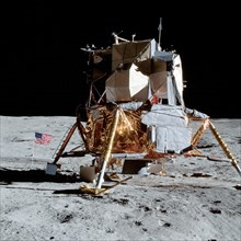 An excellent view of the Apollo 14 Lunar Module (LM) on the moon