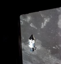 A view of the Apollo 15 Command and Service Modules (CSM)