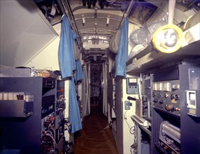 Interior view of the living quarters of the deep-sea research submarine 'Ben Franklin.'
