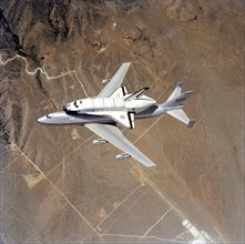 This spectacular view of the NASA 905 transport aircraft