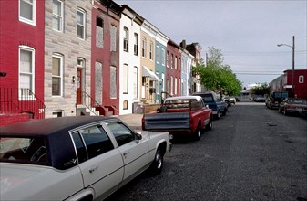 June 11, 1998 - cars parked in urban neighborhood late 1990s