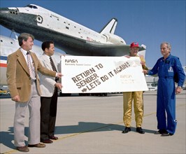 Space Shuttle Columbia received a humorous sendoff