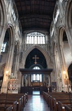 An altar inside the Cirencester Parish Church of St. John the Baptist