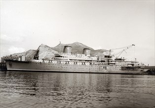The Achille Lauro at the Cantieri Navali Riuniti of Palermo in 1965.