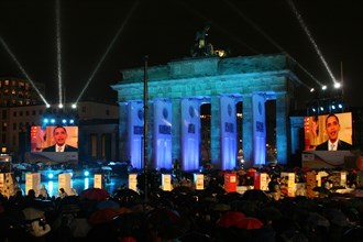 President Obama's video message appeared during the Freedom Festival in Berlin
