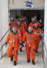 Space shuttle Endeavour's six STS-134 astronauts