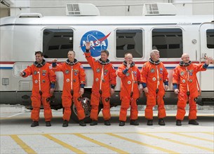 Space shuttle Endeavour's six STS-134 astronauts