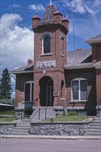 Jail (1896) now a police station view from right Philipsburg Montana ca. 2004