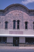 Kings Hall (1876) straight on detail view 1st Street Independence Iowa ca. 2003