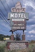 1980s United States -  Siesta Motel sign