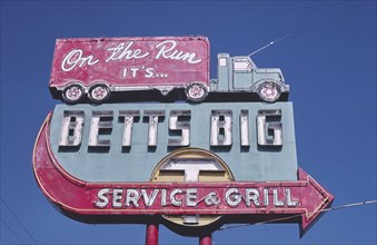 1980s United States -  Betts Truckstop sign