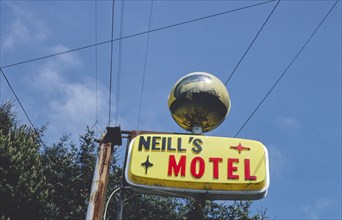 1980s United States -  Neill's Motel sign