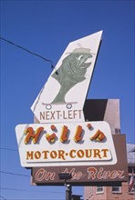 1990s United States -  Hills Motor Court sign