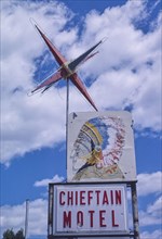 1980s United States -  Chieftain Motel sign