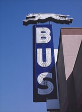 1990s America -  Greyhound Bus sign