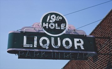 1980s America -  19th Hole Liquor sign