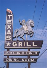 1980s America -  Texas Grill sign, Rosenberg, Texas 1983