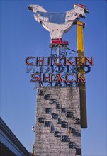 1980s America -  The Chicken Shack sign, Waco, Texas 1982