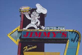 1980s America -  Jimmy's Restaurant sign, Columbus, Ohio 1984