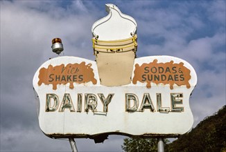1980s America -  Dairy Dale ice cream sign, Bedford, Pennsylvania 1984