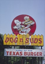 1980s America -  Dog n Suds sign, Mishawaka, Indiana 1980