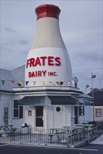 1980s America -  Frates Dairy milk bottle, New Bedford, Massachusetts 1984