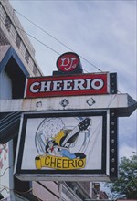 2000s America -  DJ's Cheerio Bar sign, Laurel, Montana 2004