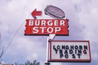 2000s America -  Burger Stop sign, Spokane, Washington 2003