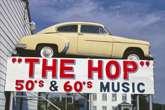 1980s America -  The Hop Night Club sign, York, Pennsylvania 1989