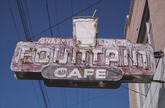 1990s America -  Snappy Lunch sign, Guadalupe, California 1991