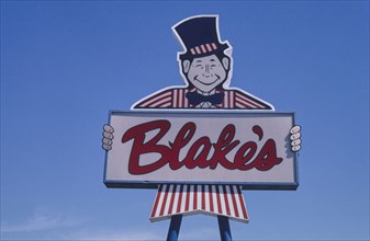 2000s America -  Blake's Restaurant sign, Las Cruces, New Mexico 2003