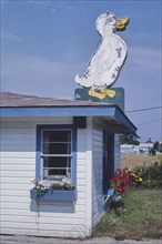 1980s United States -  Drake's Island Motel office, Wells, Maine 1984