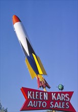 1980s America -   Kleen Kars sign, Salt Lake City, Utah 1980