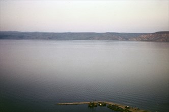 View of a dock in Lake Galilee