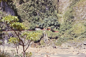 Taroko Gorge in Taiwan (water in foreground)  ca. 1973