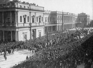 Celebrations in Rome for the victory when Vittorio Emanuele III returns from the front
